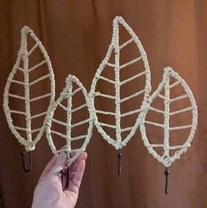 Boho Rattan Leaf Hanging Rack